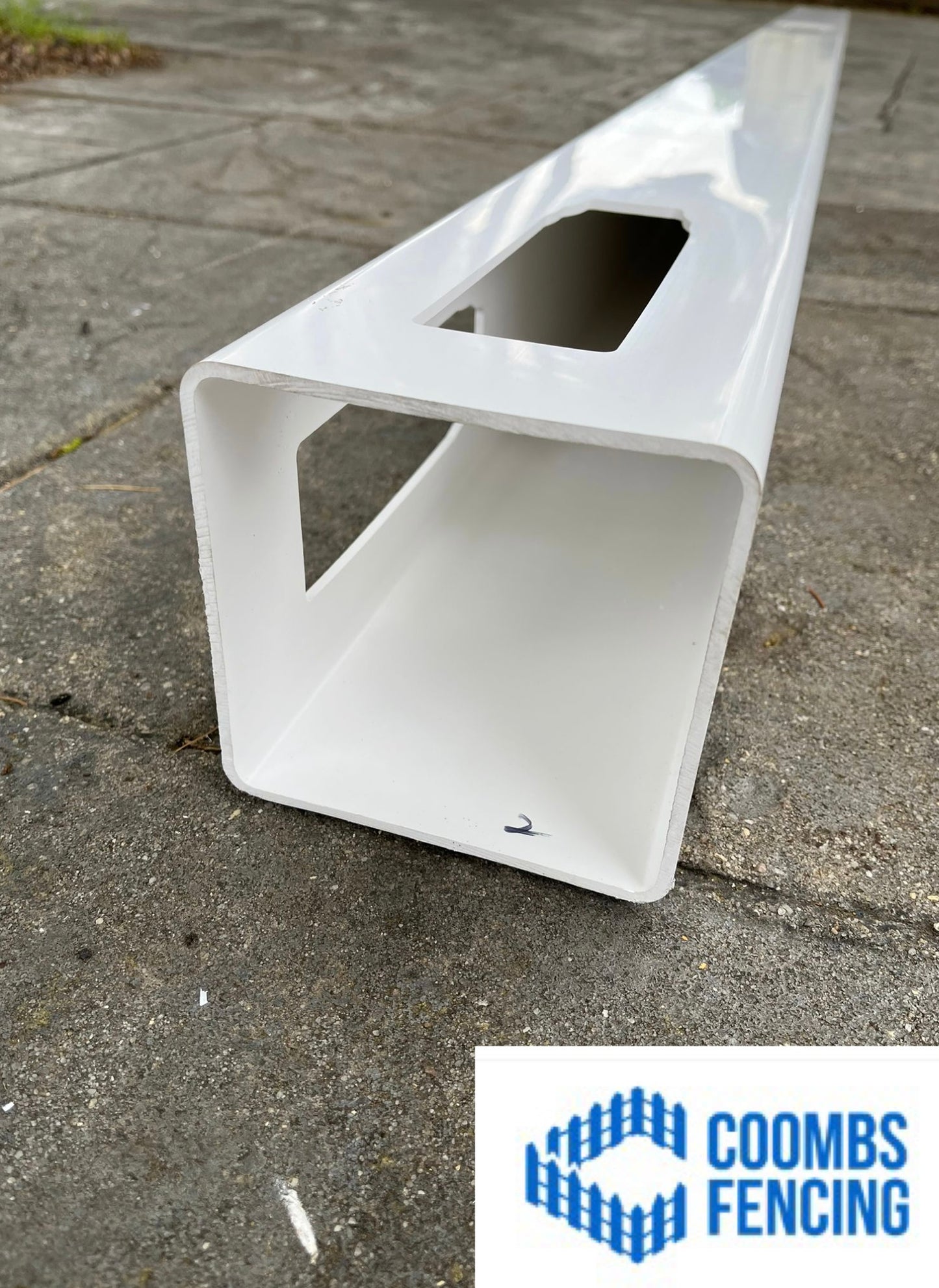 5x5x9 White Vinyl Privacy Post 2x7 Rail (CORNER POST)