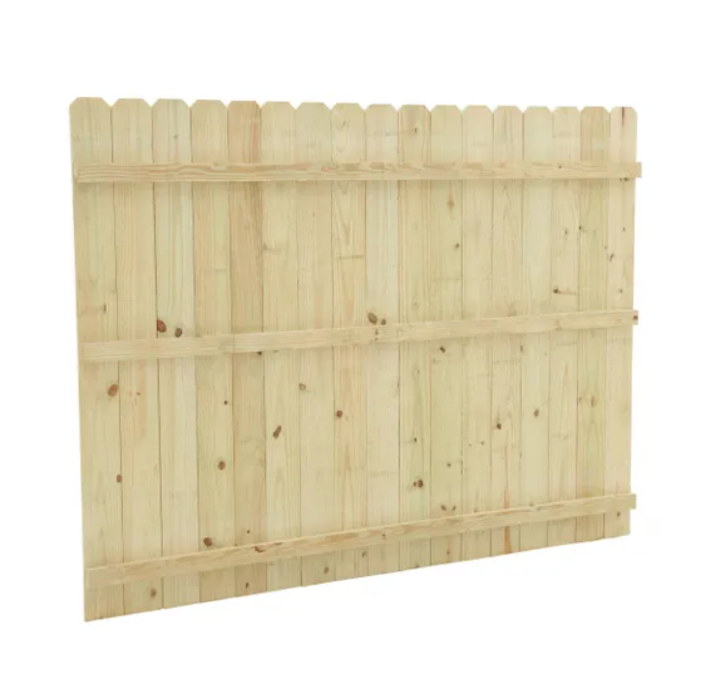 6'x8' 1x6 Pressure Treated Wood Dog Ear Section