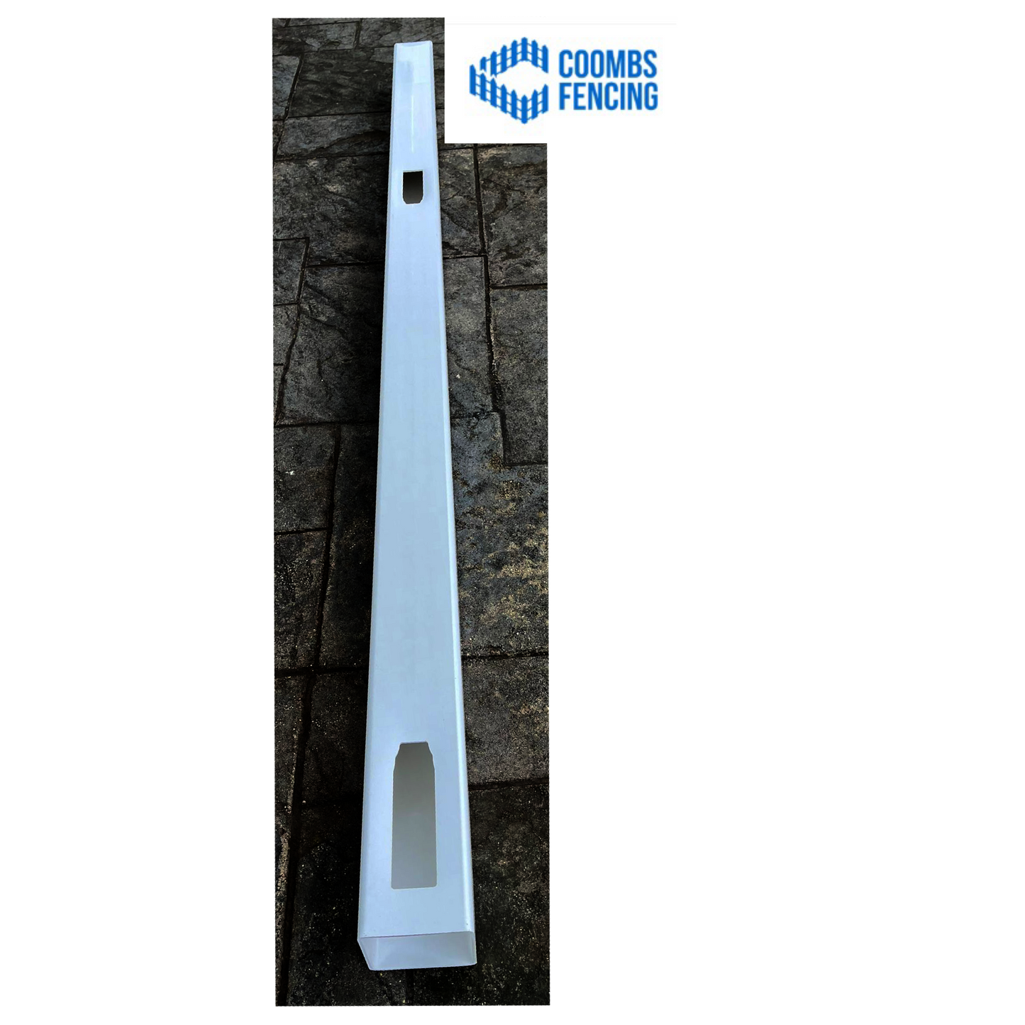 5x5x9 White Vinyl Privacy Post 2x7 Rail (END POST)