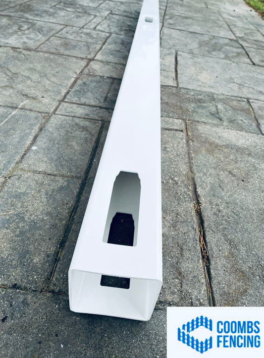 5x5x9 White Vinyl Privacy Post 2x7 Rail (LINE POST)