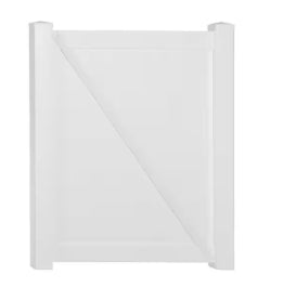 4’H X 4’W Solid White Vinyl Privacy 2X7 Rail Single Gate