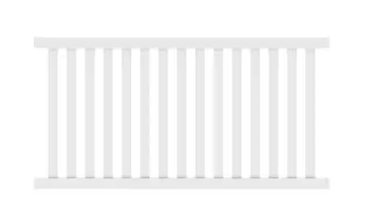 4'H X 8'W WHITE VINYL SPACED PICKET CLOSED TOP W/ 3" PICKETS