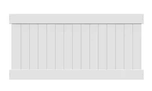 4'H x 8'W Solid White Vinyl Privacy Section 2x7 Rail