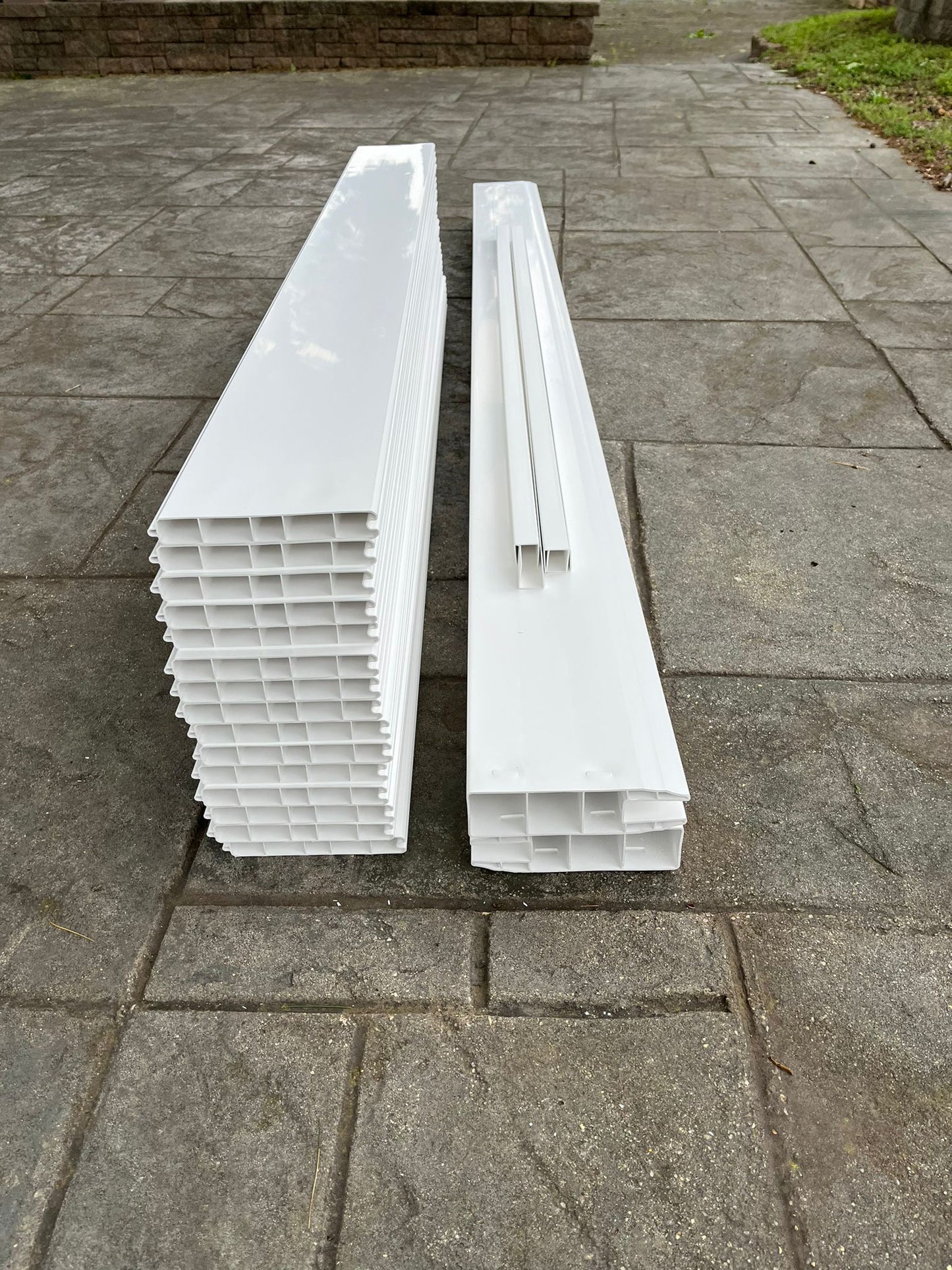 6'H x 8'W Solid White Vinyl Privacy Section 2x7 Rail