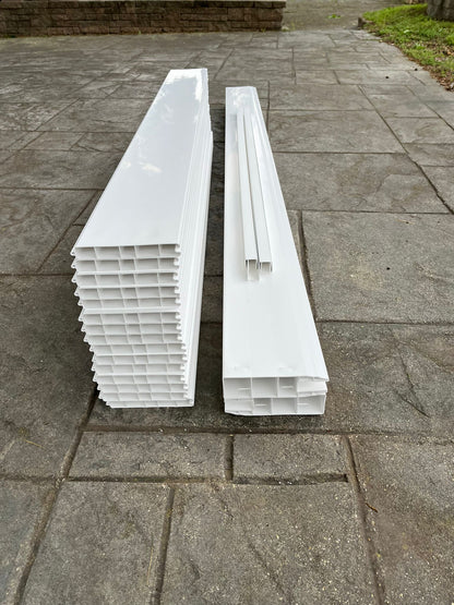 6'H x 8'W Solid White Vinyl Privacy Section 2x7 Rail