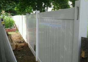 6'H x 8'W Solid White Vinyl Privacy Section 2x7 Rail
